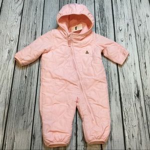 Gap 0-3 Month Pink quilted Heart snowsuit Coat